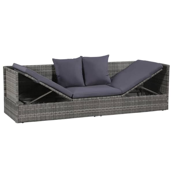 vidaXL havebord 200x60 cm polyrattan grå