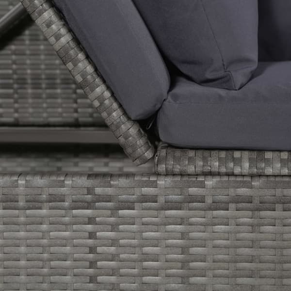 vidaXL havebord 200x60 cm polyrattan grå