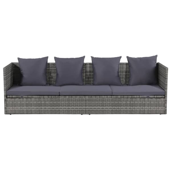 vidaXL havebord 200x60 cm polyrattan grå