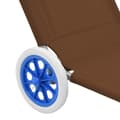 Miniatyrbillede 8 af 10: vidaXL foldbar liggestol med baldakin og hjul stål gråbrun