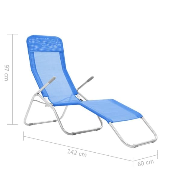 vidaXL foldbare liggestole 2 stk. textilene blå