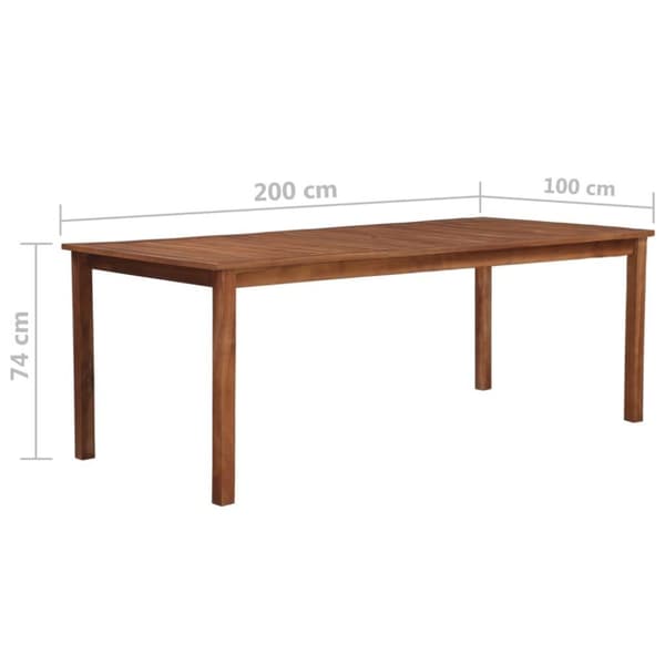 vidaXL havebord 200x100x74 cm massivt akacietræ