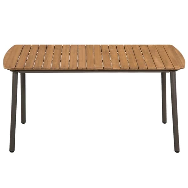 vidaXL havebord massivt akacietræ og stål 150 x 90 x 72 cm