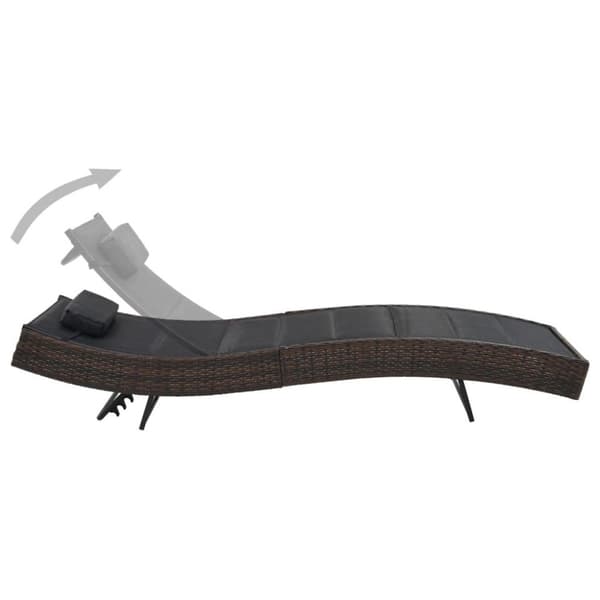 vidaXL liggestol polyrattan og textilene brun