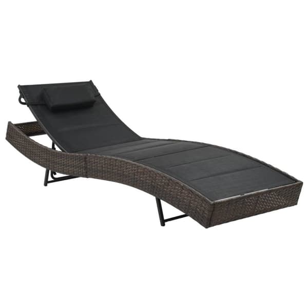 vidaXL liggestol polyrattan og textilene brun