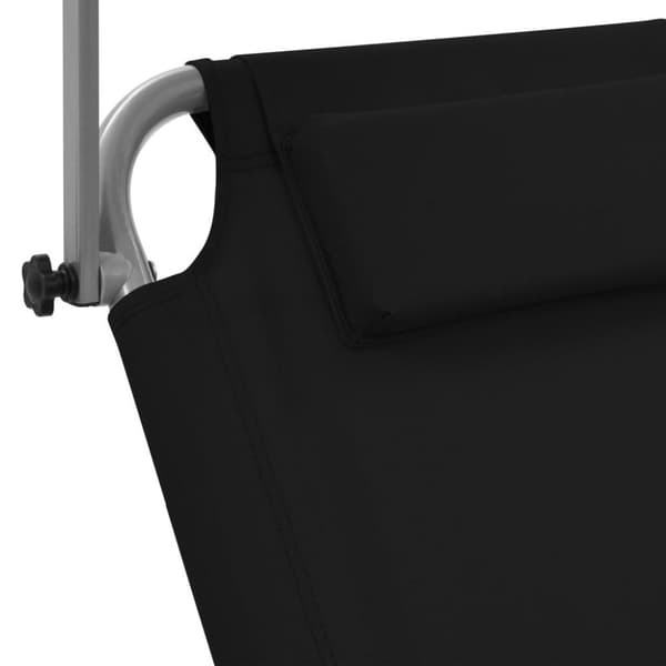 vidaXL foldbar liggestol med baldakin og hjul stål sort