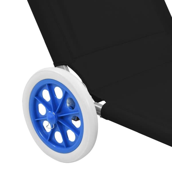 vidaXL foldbar liggestol med baldakin og hjul stål sort