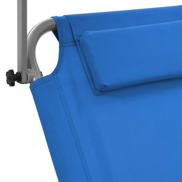 vidaXL foldbar liggestol med baldakin og hjul stål blå