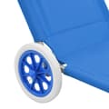 Miniatyrbillede 8 af 10: vidaXL foldbar liggestol med baldakin og hjul stål blå