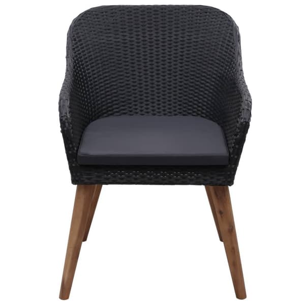 vidaXL havestole med hynder 2 stk. polyrattan sort