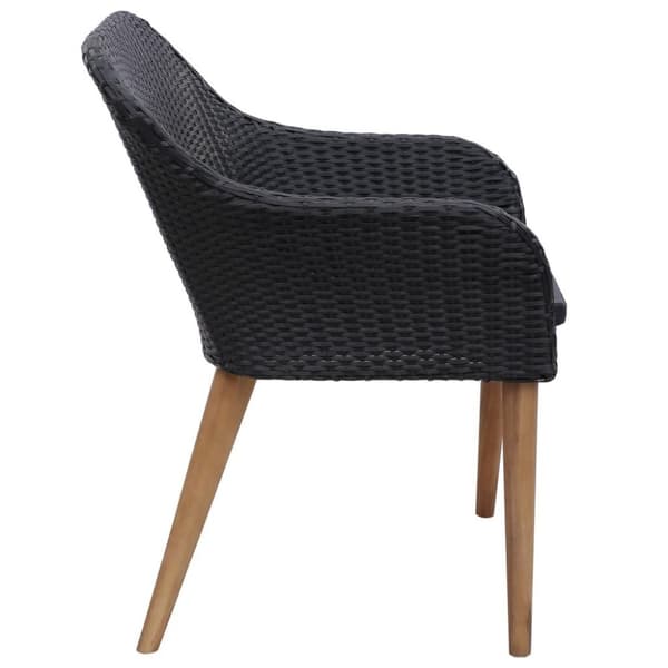 vidaXL havestole med hynder 2 stk. polyrattan sort