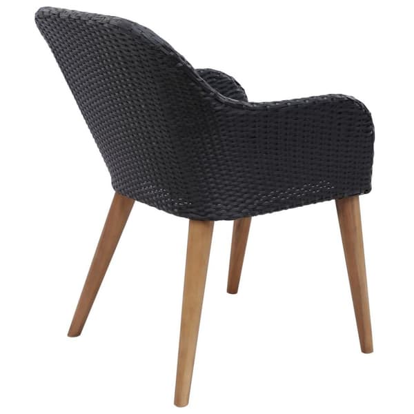 vidaXL havestole med hynder 2 stk. polyrattan sort