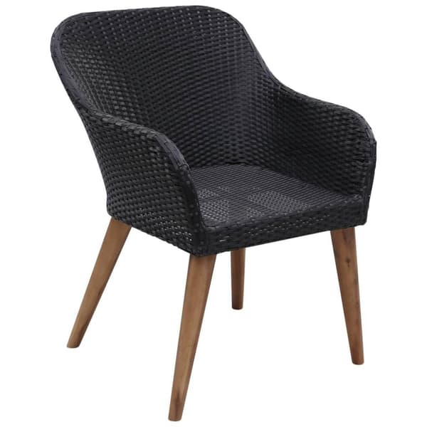 vidaXL havestole med hynder 2 stk. polyrattan sort