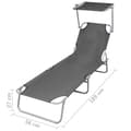 Miniatyrbillede 7 af 7: vidaXL foldbar liggestol med tag stål grå