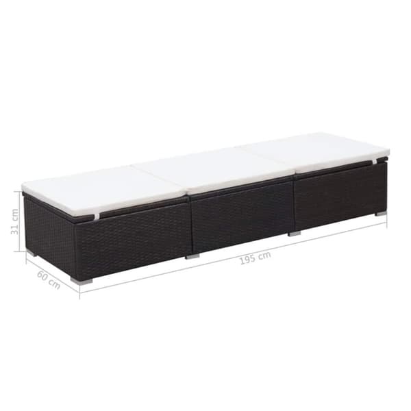 vidaXL liggestol med hynde polyrattan brun