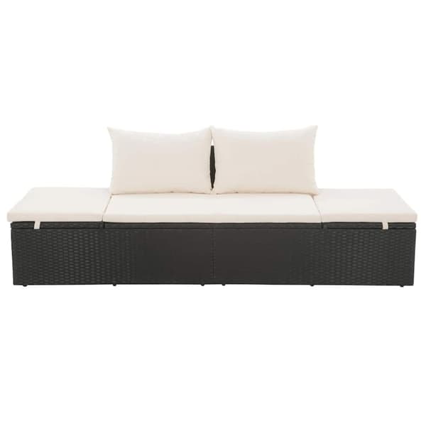 vidaXL solseng sort 195 x 60 cm polyrattan