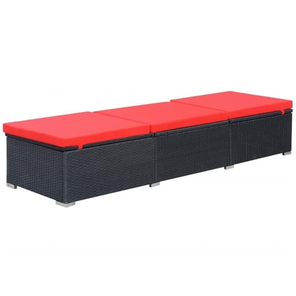 vidaXL liggestol med hynde polyrattan sort
