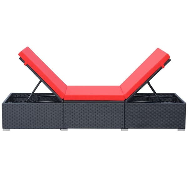 vidaXL liggestol med hynde polyrattan sort