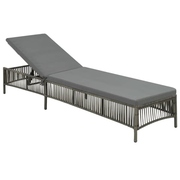 vidaXL liggestol med hynde polyrattan grå