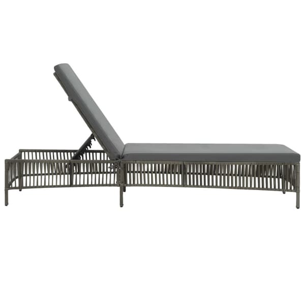 vidaXL liggestol med hynde polyrattan grå