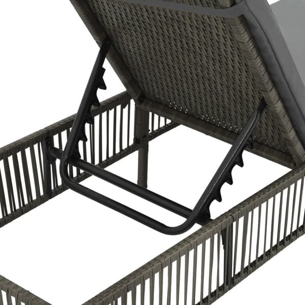 vidaXL liggestol med hynde polyrattan grå