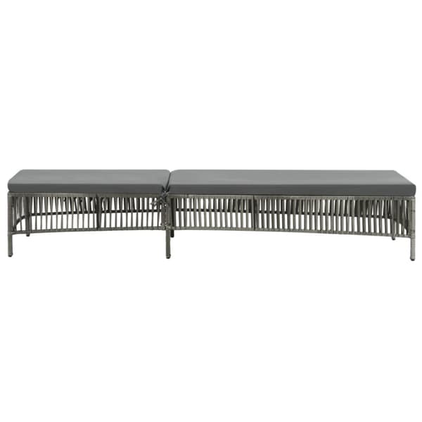 vidaXL liggestol med hynde polyrattan grå
