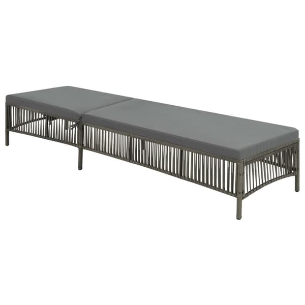 vidaXL liggestol med hynde polyrattan grå