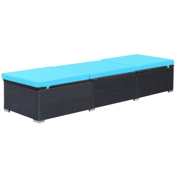 vidaXL liggestol med hynde polyrattan sort