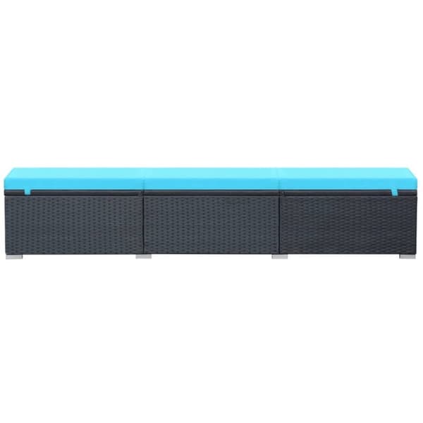 vidaXL liggestol med hynde polyrattan sort