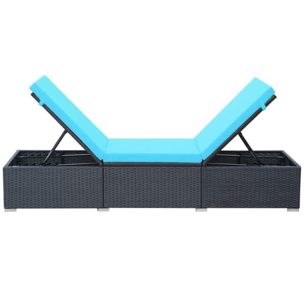 vidaXL liggestol med hynde polyrattan sort