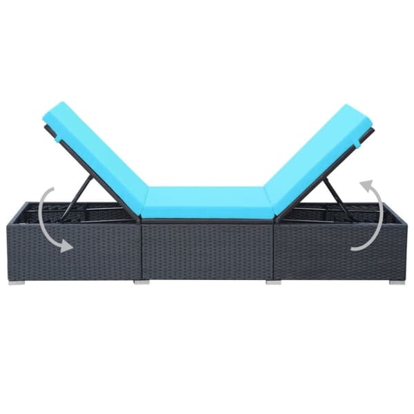 vidaXL liggestol med hynde polyrattan sort