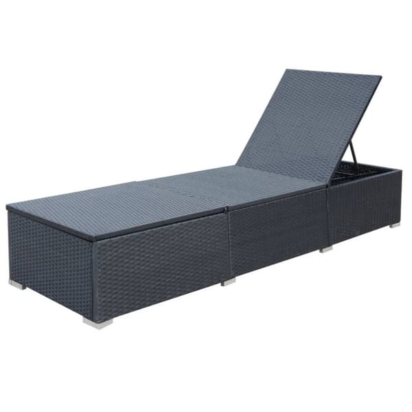 vidaXL liggestol med hynde polyrattan sort