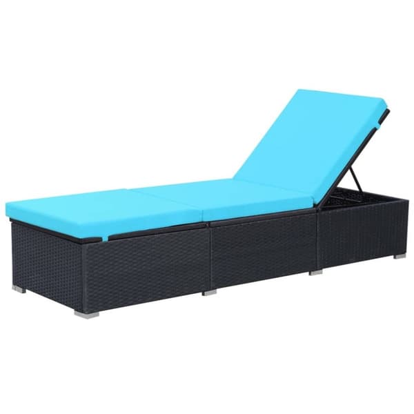 vidaXL liggestol med hynde polyrattan sort