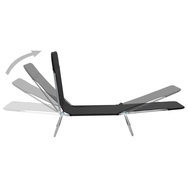 vidaXL foldbare liggestole 2 stk. stål og stof sort