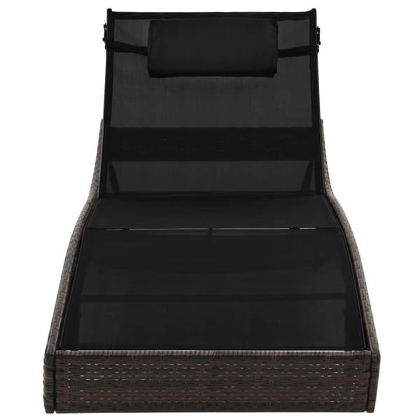 vidaXL liggestol med pude polyrattan brun
