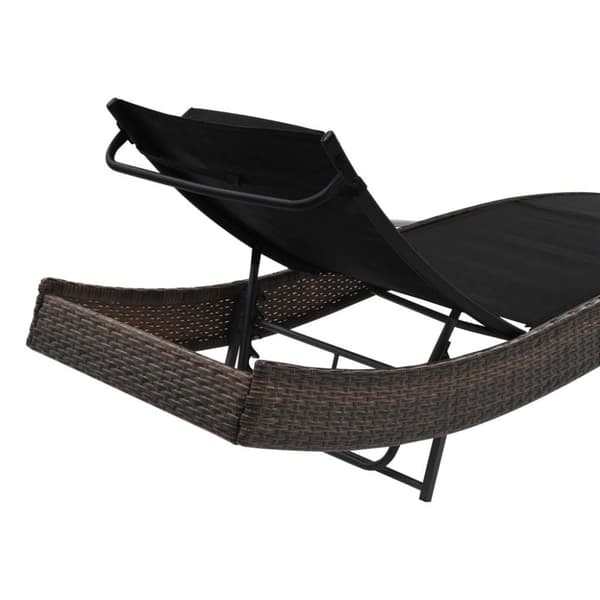vidaXL liggestol med pude polyrattan brun