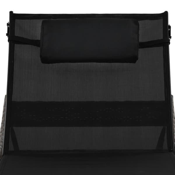 vidaXL liggestol med pude polyrattan brun