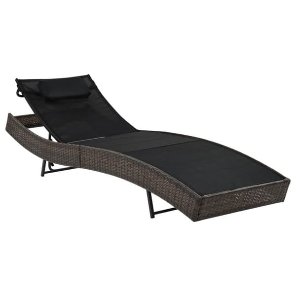 vidaXL liggestol med pude polyrattan brun