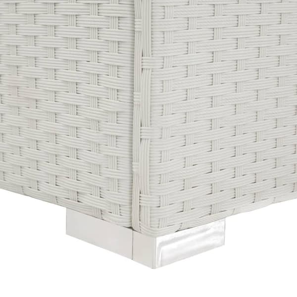 vidaXL liggestol med hynde polyrattan hvid