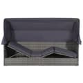 Miniatyrbillede 3 af 8: vidaXL solseng med baldakin brun 205 x 62 cm polyrattan