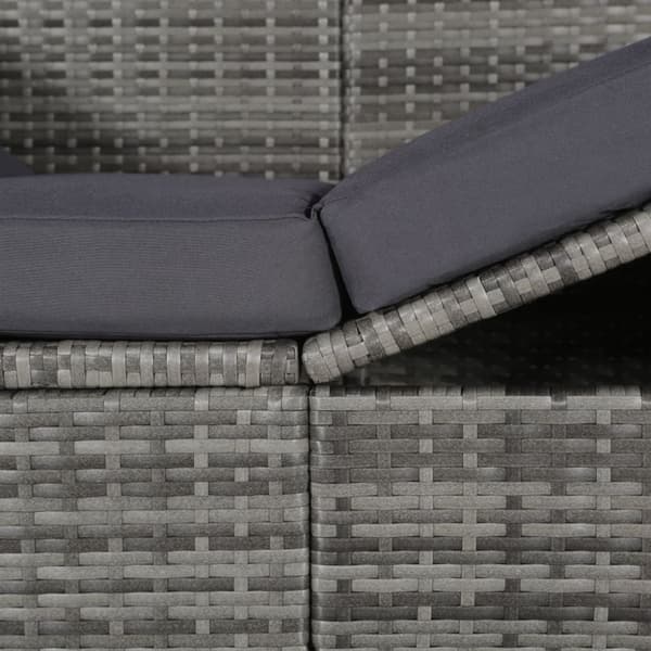 vidaXL solseng med baldakin brun 205 x 62 cm polyrattan