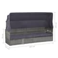 Miniatyrbillede 8 af 8: vidaXL solseng med baldakin brun 205 x 62 cm polyrattan