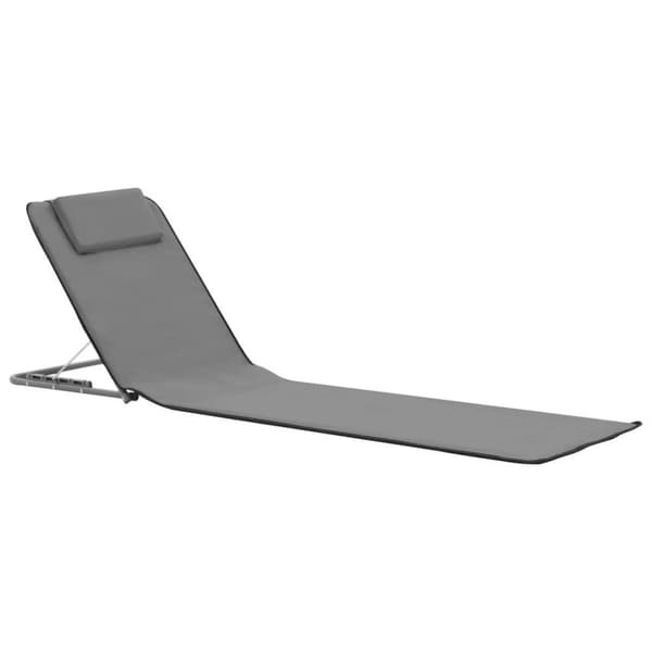 vidaXL foldbare strandmåtter 2 stk. stål og stof grå