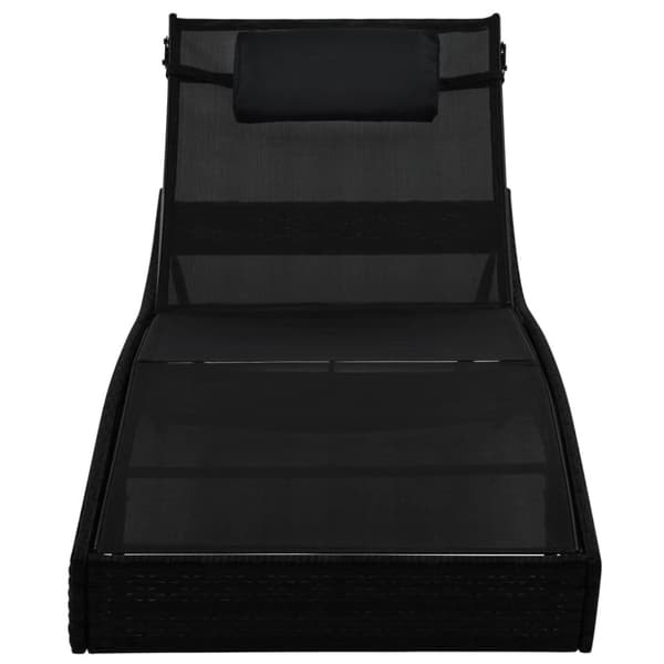 vidaXL liggestole 2 stk. med bord polyrattan og textilene sort