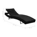 Miniatyrbillede 9 af 10: vidaXL liggestole 2 stk. med bord polyrattan og textilene sort