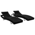 Miniatyrbillede 1 af 10: vidaXL liggestole 2 stk. med bord polyrattan og textilene sort