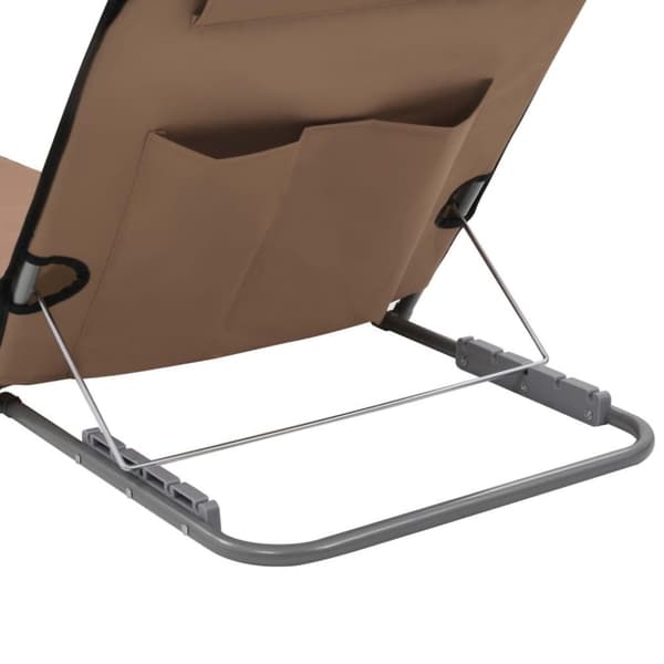 vidaXL foldbare strandmåtter 2 stk. stål og stof brun