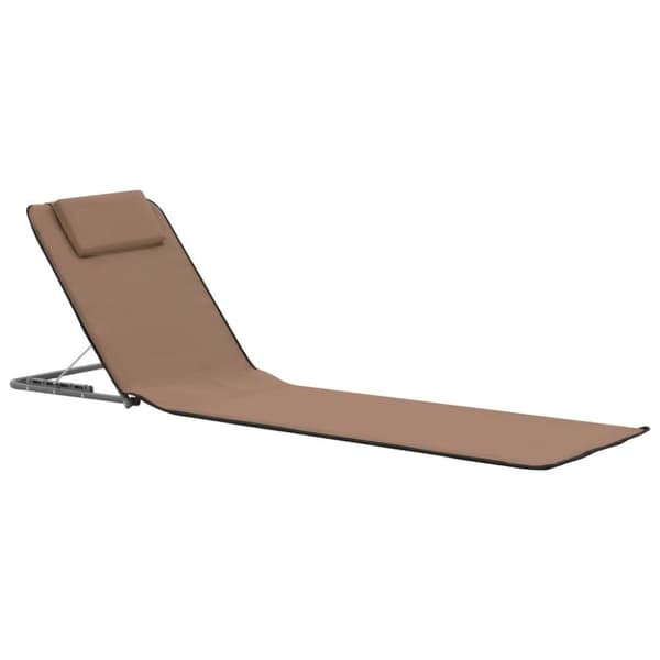 vidaXL foldbare strandmåtter 2 stk. stål og stof brun
