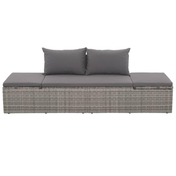 vidaXL Solsäng 195x60 cm konstrotting grå