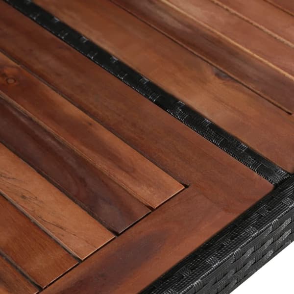 vidaXL Trädgårdsbord 240x90x74 cm konstrotting och massivt akaciaträ